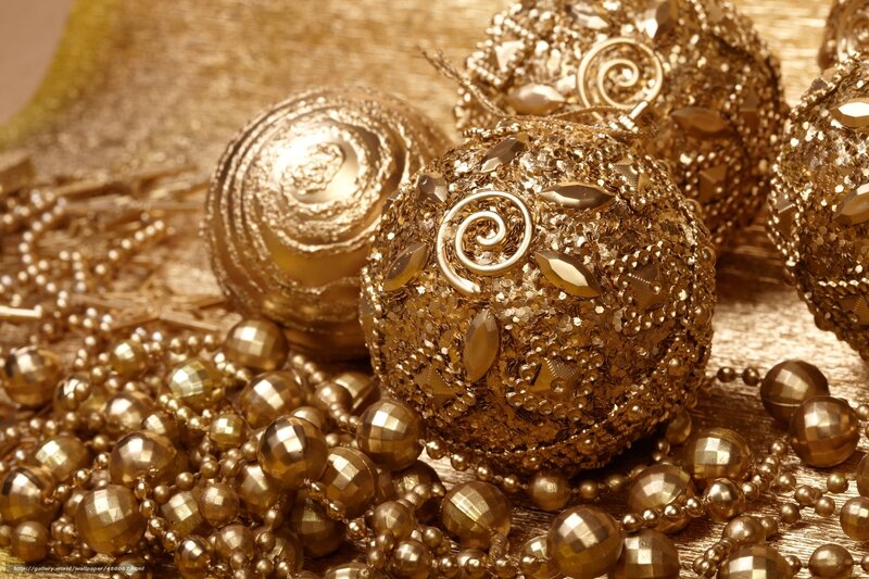 Gold Ornaments and Beads — Festive