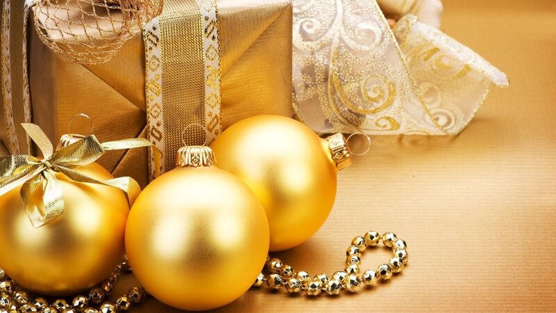 Gold Ornaments and Gift