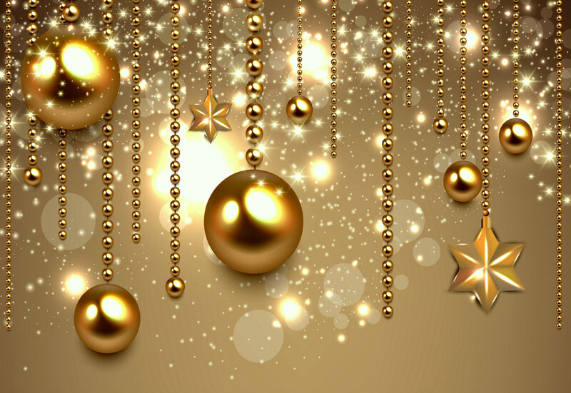 Gold Ornaments Hanging — Festive