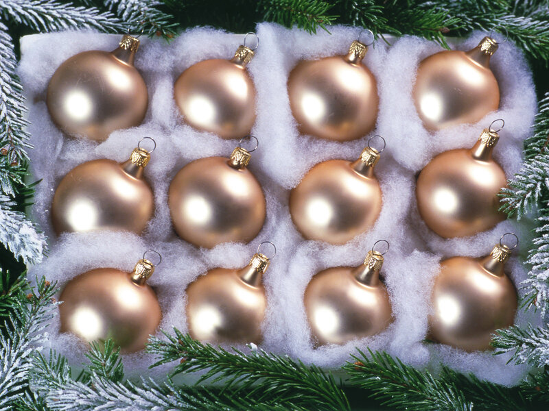 Gold Ornaments in Box