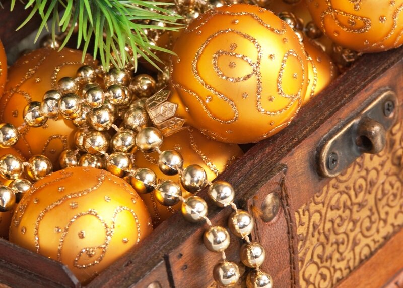 Gold Ornaments in Chest