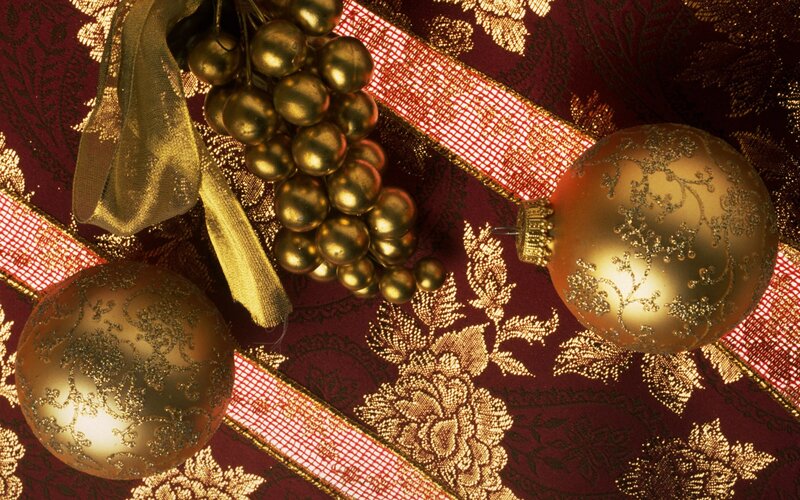 Gold Ornaments on Fabric