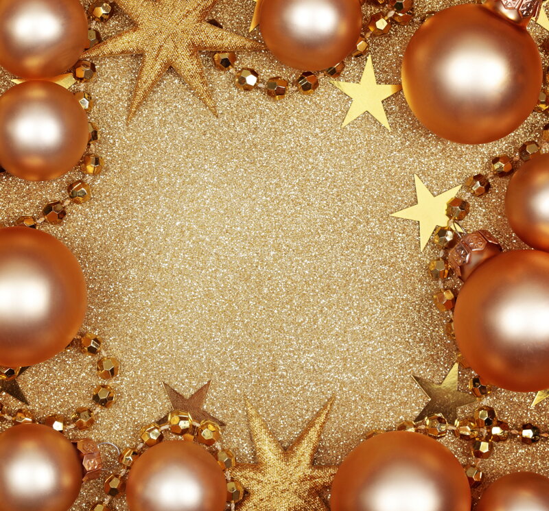 Gold Ornaments on Glitter