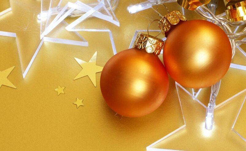 Gold Ornaments on Gold Surface — Festive, Photograph
