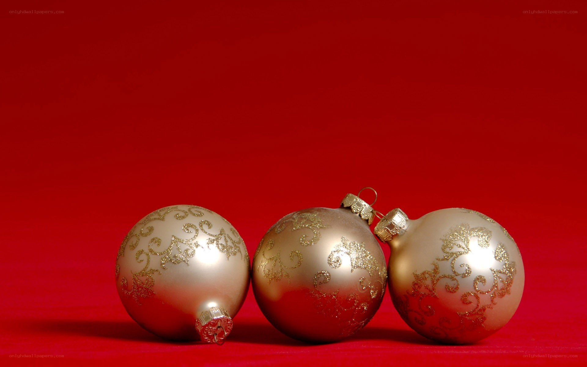 gold ornaments on red background