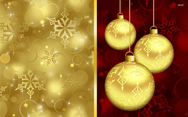 Gold Ornaments on Red