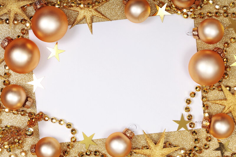 Gold Ornaments on White Paper