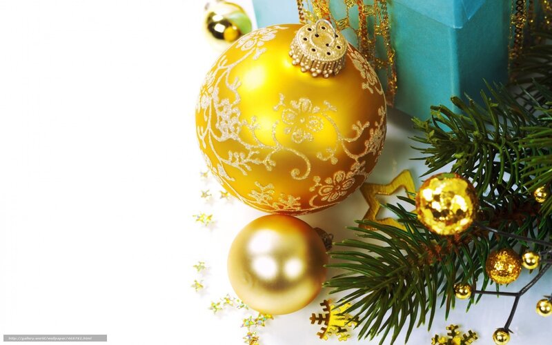 Gold Ornaments on White