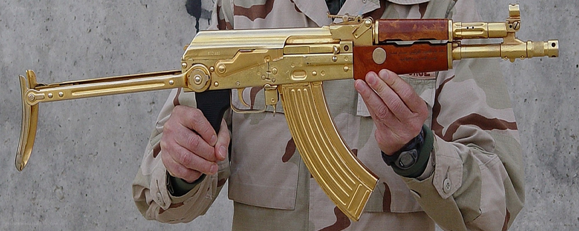 gold-plated assault rifle