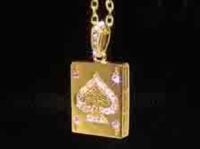 Gold Playing Card Pendant