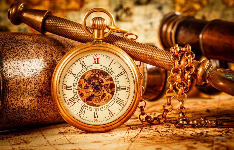 Gold Pocket Watch — Brown, Dramatic, Photograph