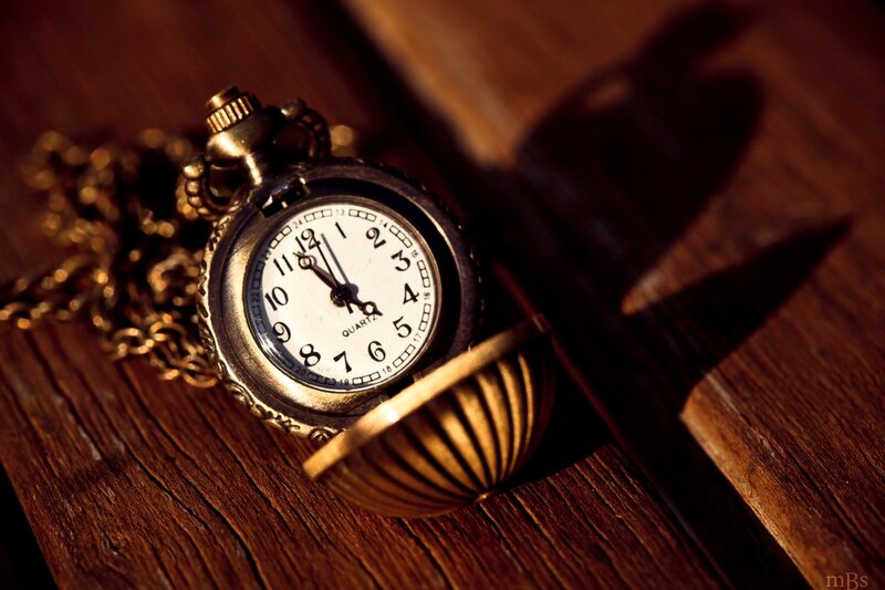 Gold Pocket Watch — Brown