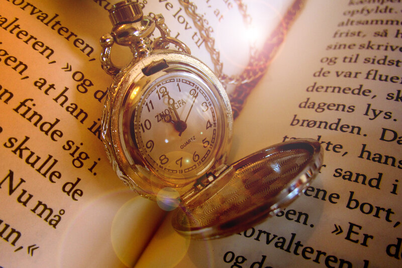 Gold Pocket Watch — Dramatic, Photograph, Book