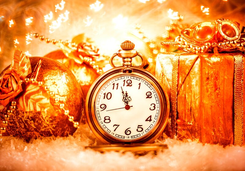 Gold Pocket Watch — Festive, Winter
