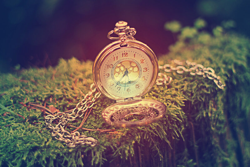 Gold Pocket Watch — Green
