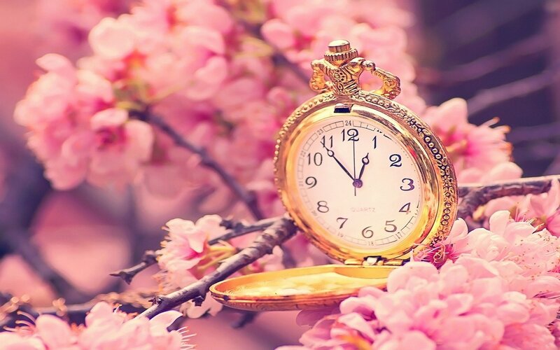 Gold Pocket Watch — Pink