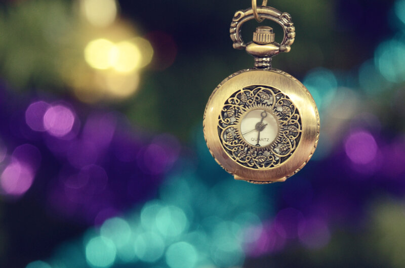 Gold Pocket Watch — Purple