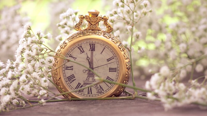 Gold Pocket Watch — Serene, Spring, Photograph