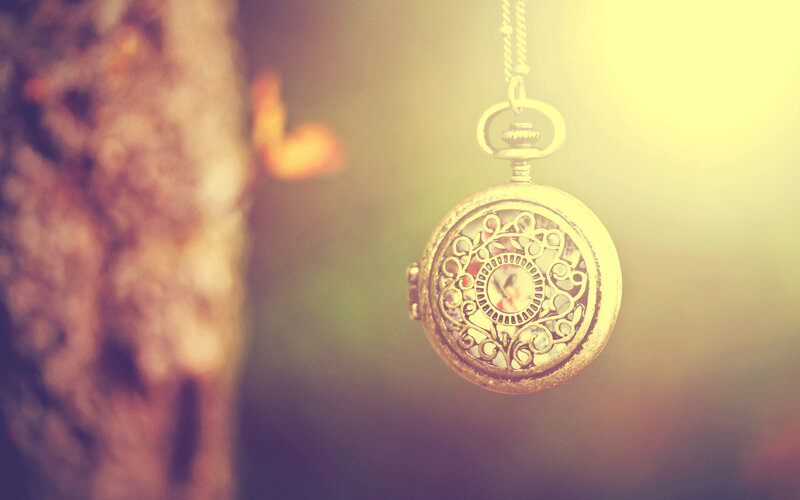Gold Pocket Watch — Serene, Sunset