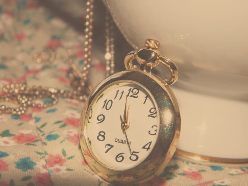Gold Pocket Watch — White, Calm