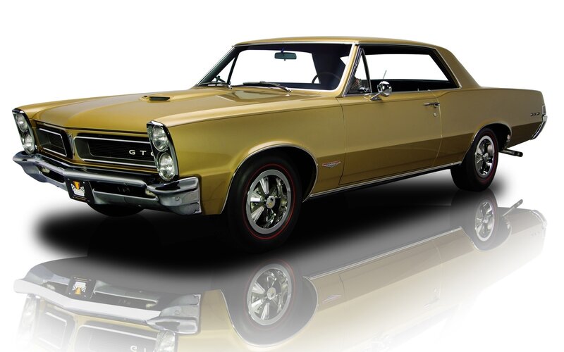 gold pontiac gto muscle car