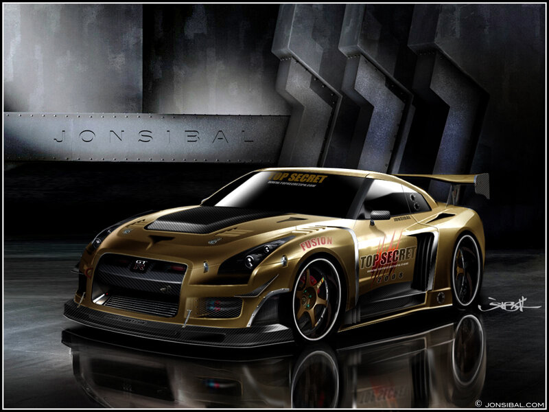 Gold Race Car — Dramatic