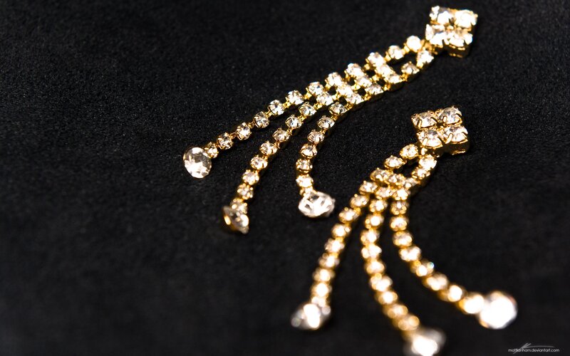 Gold Rhinestone Earrings
