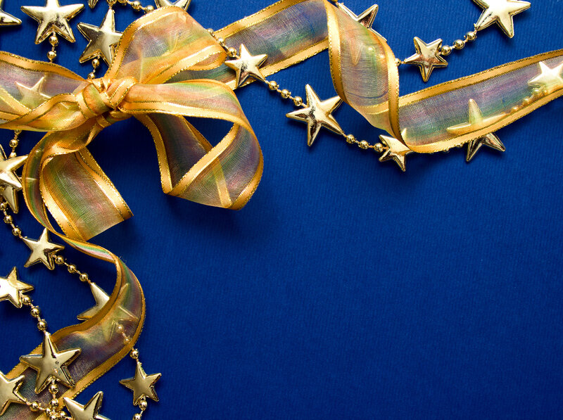 Gold Ribbon and Star Garland