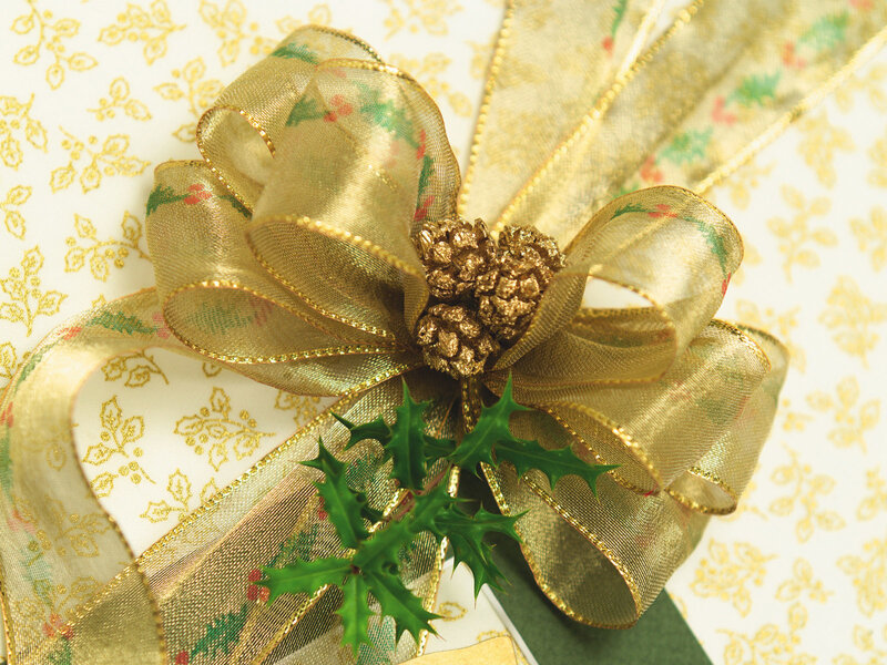Gold Ribbon Bow