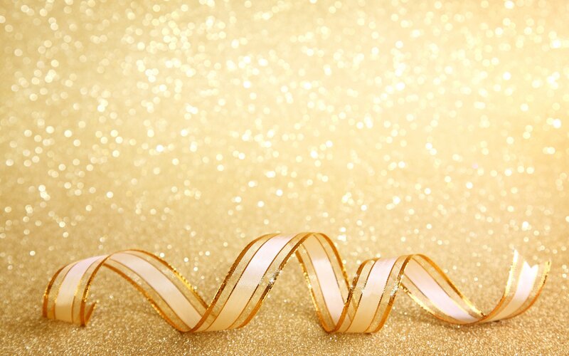 Gold Ribbon on Glitter