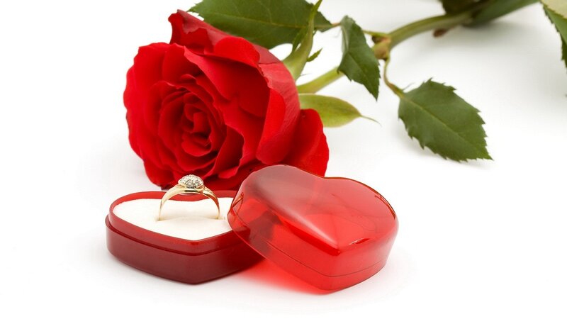 Gold Ring in Heart Box