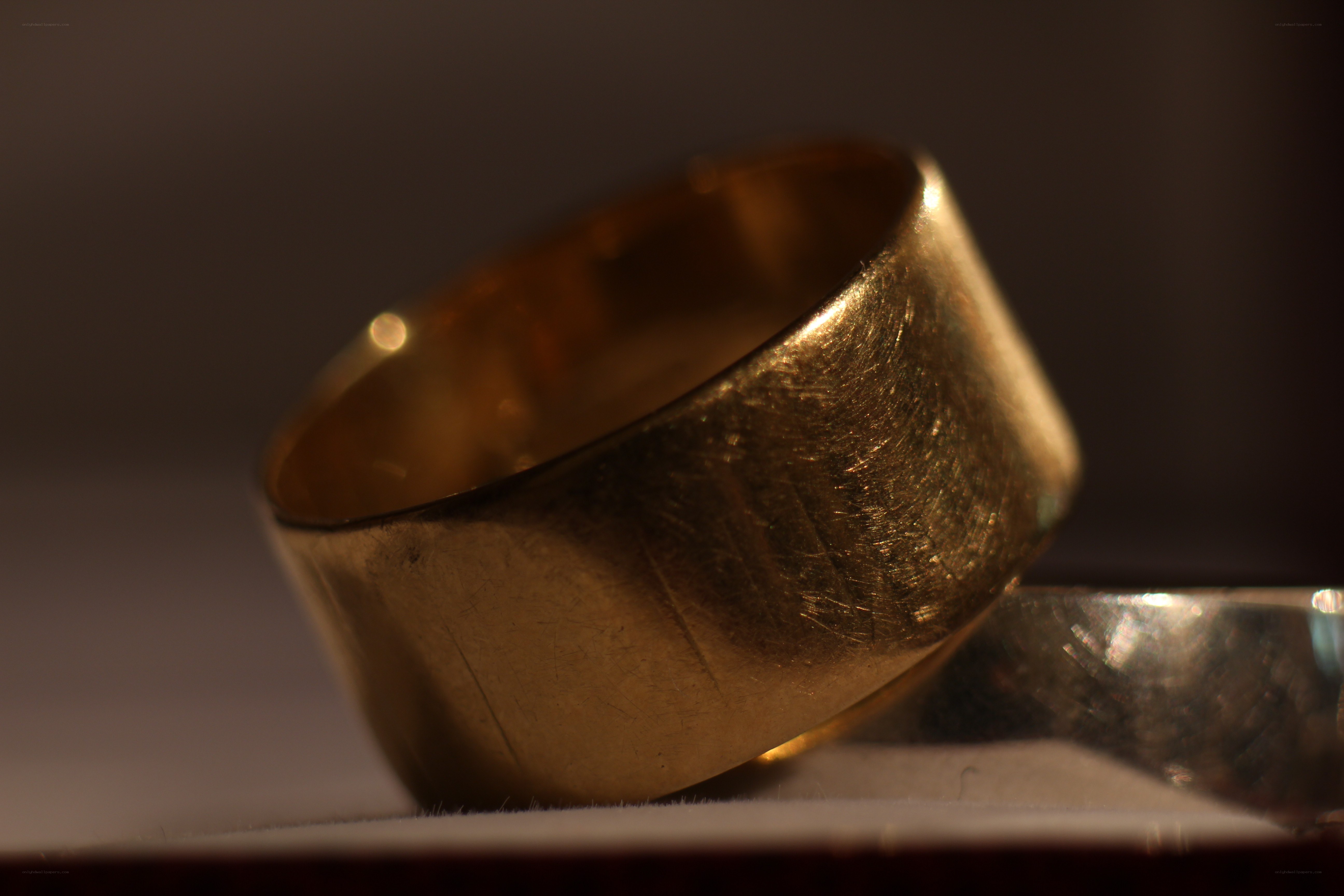 gold ring on display