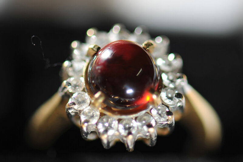 Gold Ring with Gemstone — Red
