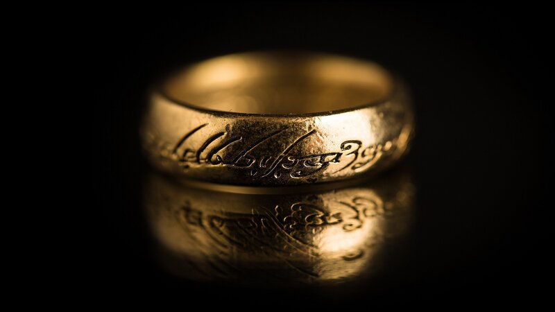 Gold Ring with Inscription — Dramatic