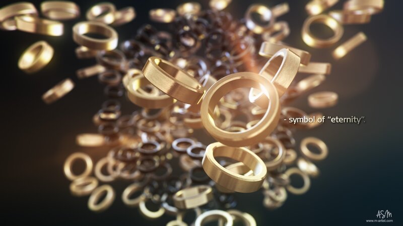 Gold Rings Floating