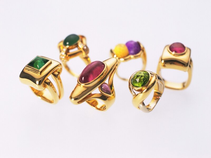 Gold Rings with Gemstones — Neutral