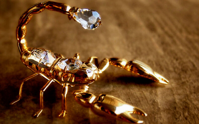 Gold Scorpion Brooch