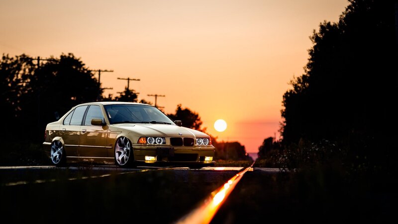 Gold Sedan Car — Orange