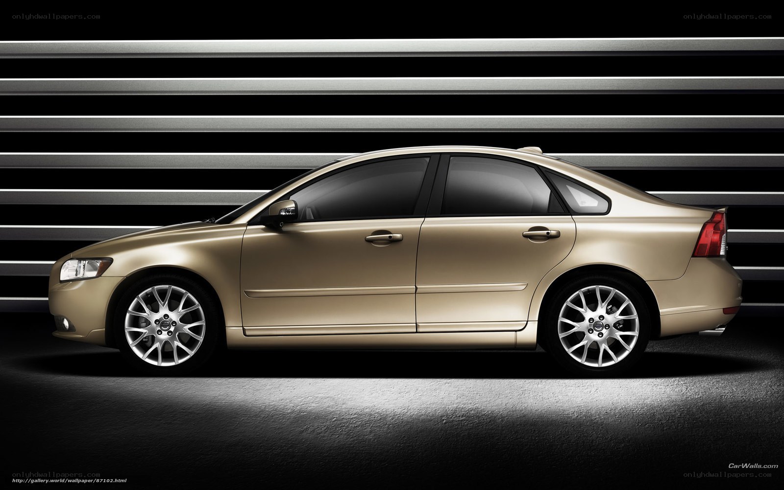 gold sedan car side view