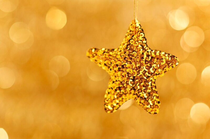 Gold Sequined Star Ornament