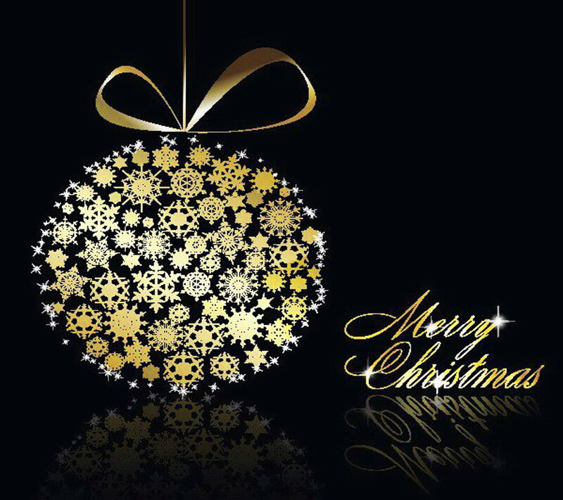 Gold Snowflake Ornament — Black