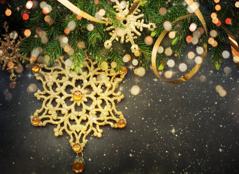 Gold Snowflake Ornament — Festive, Winter, Photograph