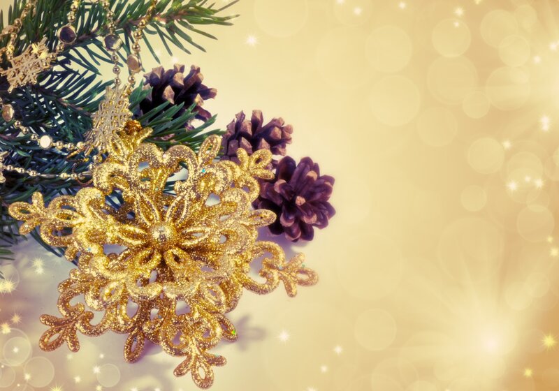 Gold Snowflake Ornament — Festive, Winter