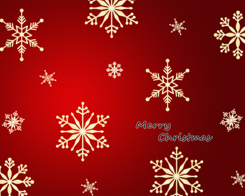 Gold Snowflakes on Red — Festive