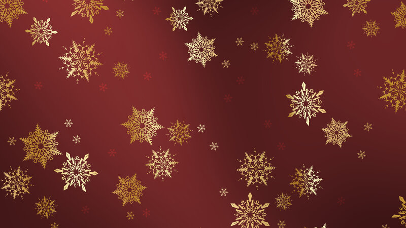 Gold Snowflakes on Red — Festive, Winter