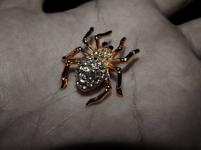Gold Spider Brooch