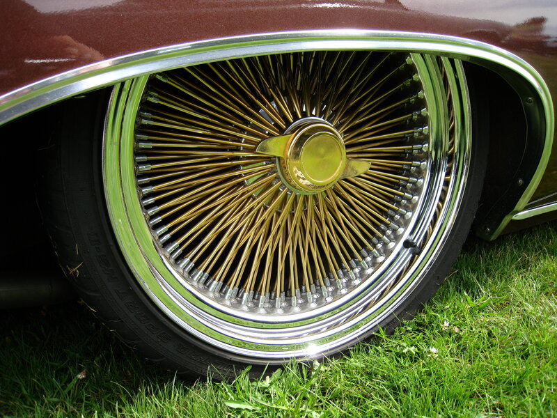 Gold-spoked Car Wheel