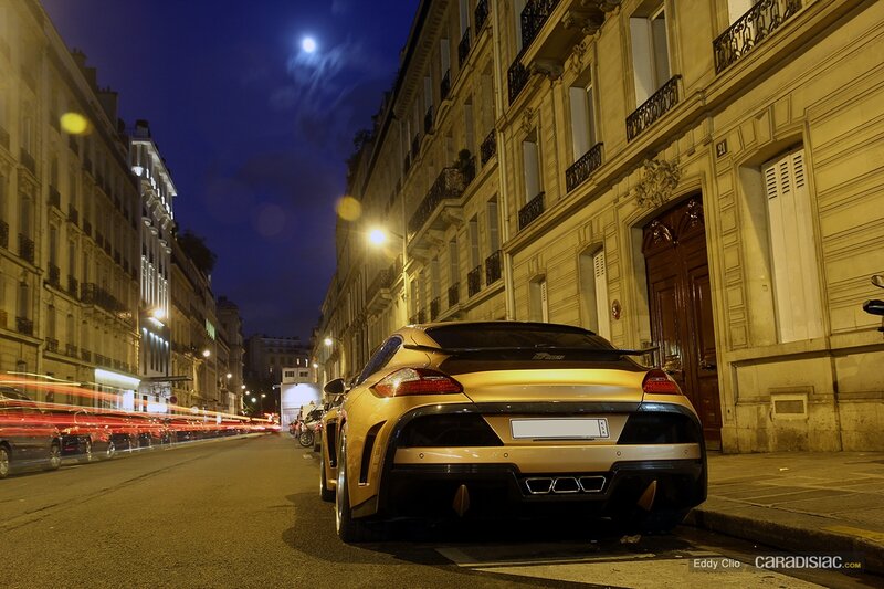 Gold Sports Car at Night — Dramatic