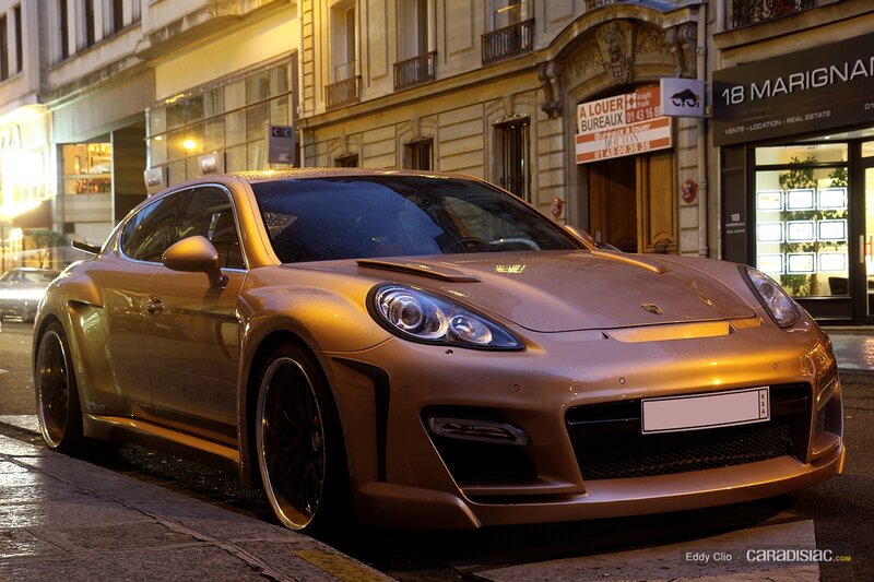Gold Sports Car — Dramatic, Night, Photograph