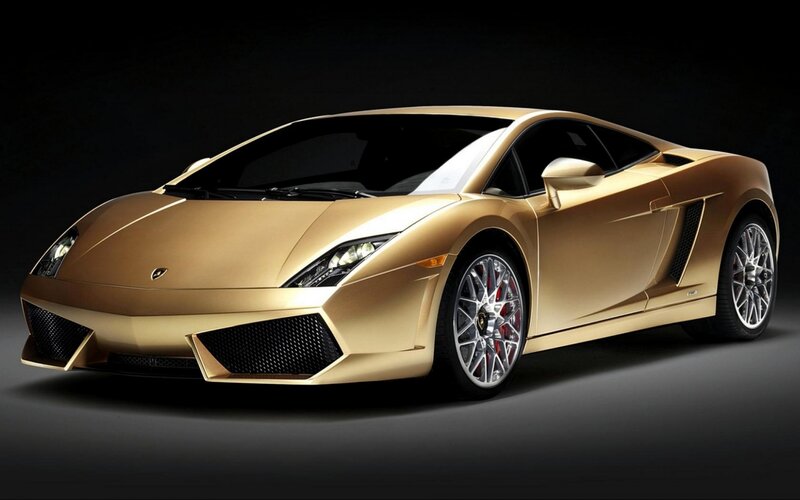 Gold Sports Car — Dramatic, Photograph